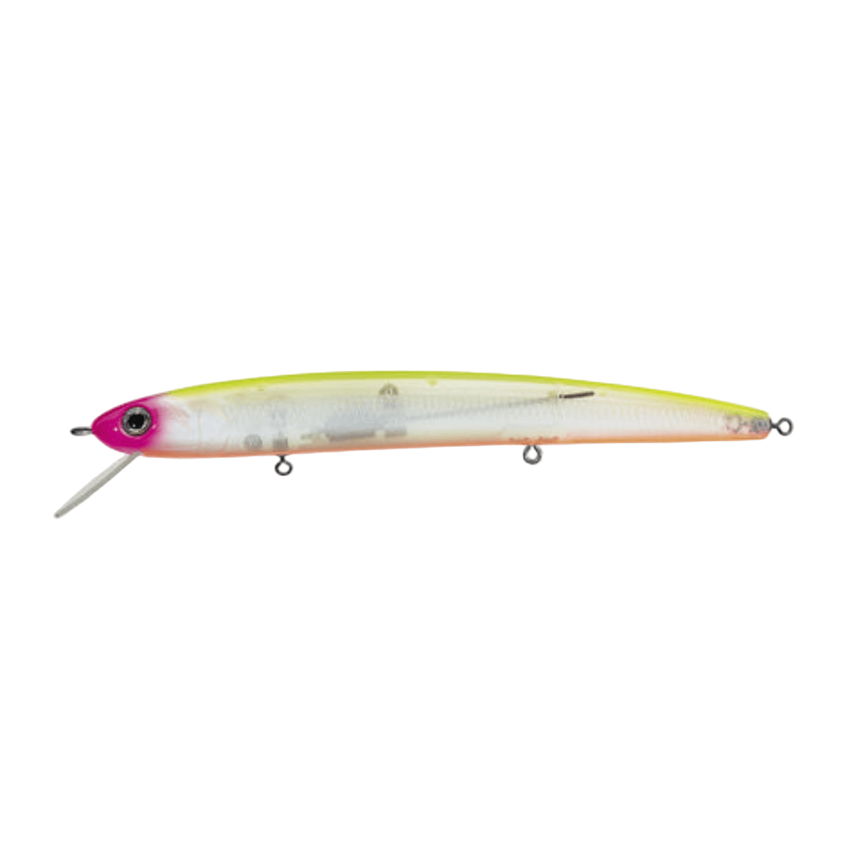 DaiwaDaiwa HMKL Minnow Steez Custom 137SP - JerkbaitFishing lure with pink and yellow body on a white backgroundHM137SPK5