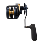 DaiwaDaiwa Saltiga 35 Jigging Star Drag Reels - Conventional Star Drag ReelsFishing reel with black and gold design on a white backgroundSAGSD35