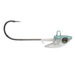 Fishing hook with a metal shank on a white background