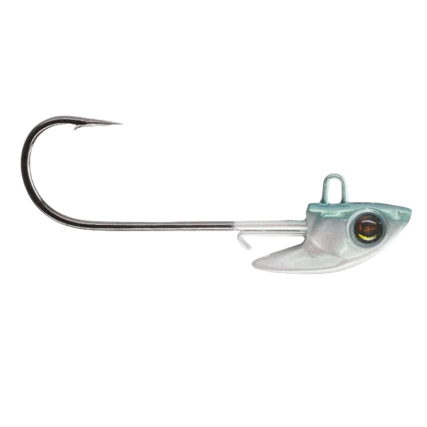 Fishing hook with a metal shank on a white background