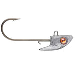 Fishing hook with a red eye on a white background