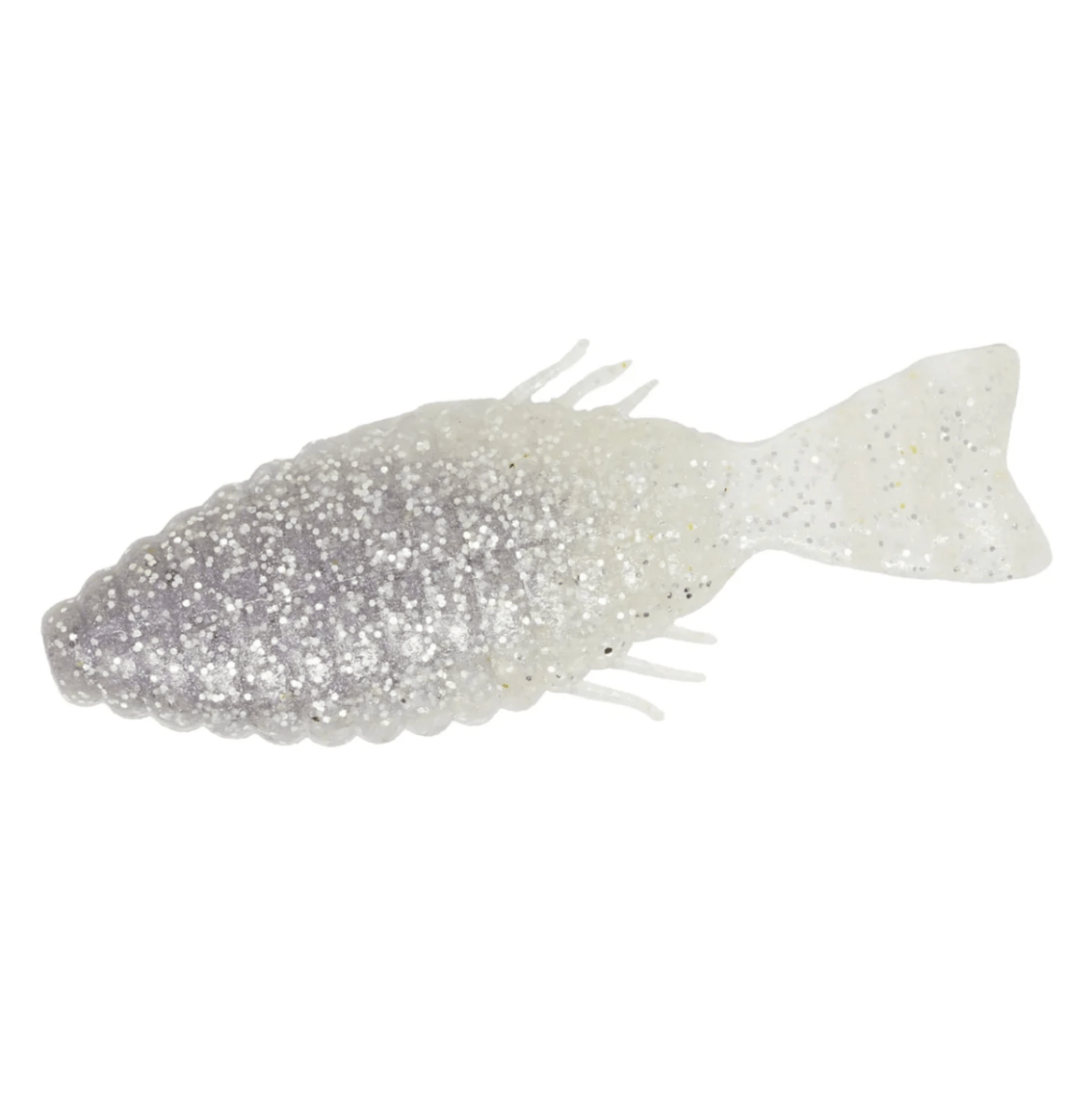 DepsDeps Bull Flat 3" Creature Bait - Creature BaitsFishing lure shaped like a fish with glittery texture on a white background3BFAA01