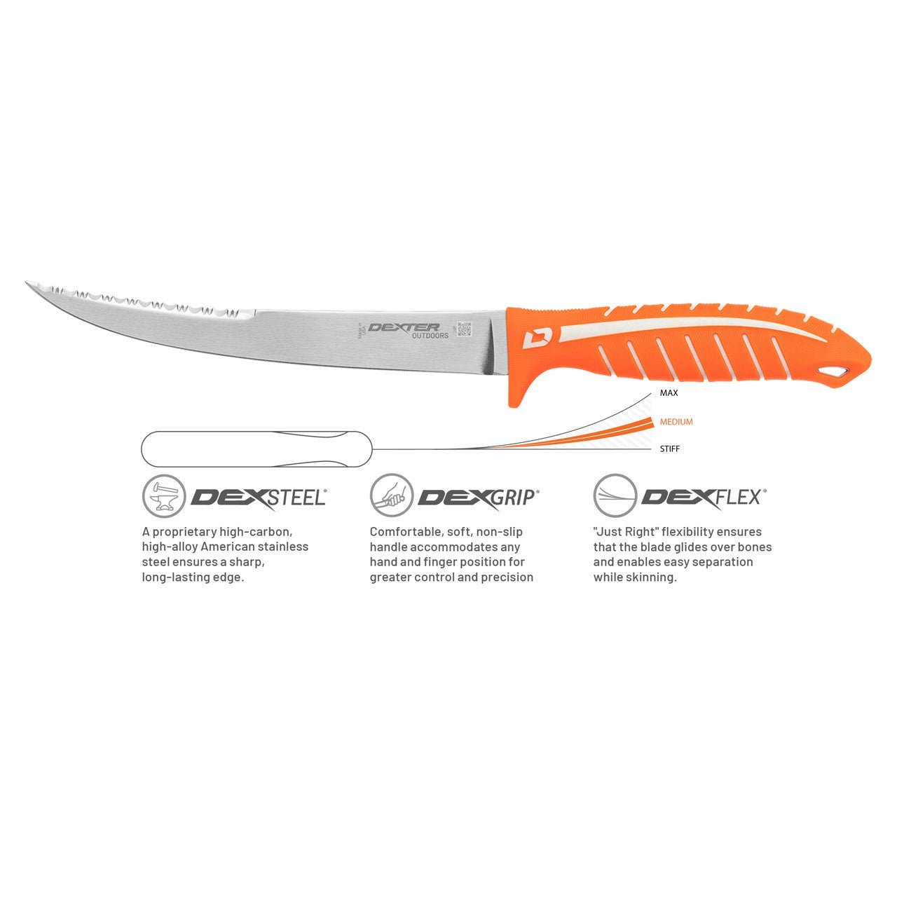 DexterDexter Dextreme 8" Dual Edge Fillet Knife with Sheath - KnivesMedium FlexDX8F