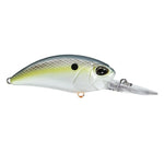 Fishing lure with a gradient color pattern on a white background
