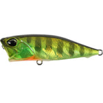 Fishing lure with a green and silver body on a white background