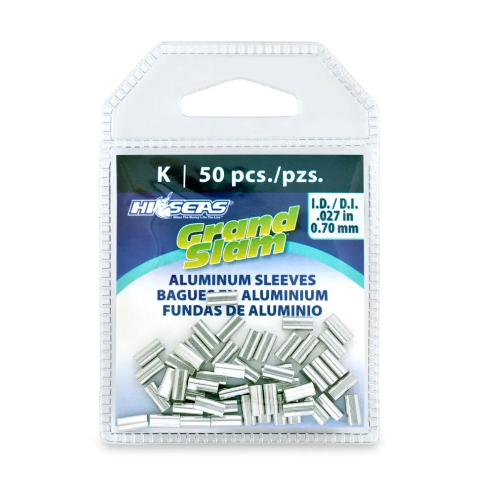 Hi - Seas Grand Slam Aluminum Sleeves - Premium Monofilament Crimps