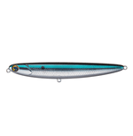 ImaIma Skimmer 110 Topwater Lure - TopwaterFishing lure with a blue and silver design on a white backgroundISK130