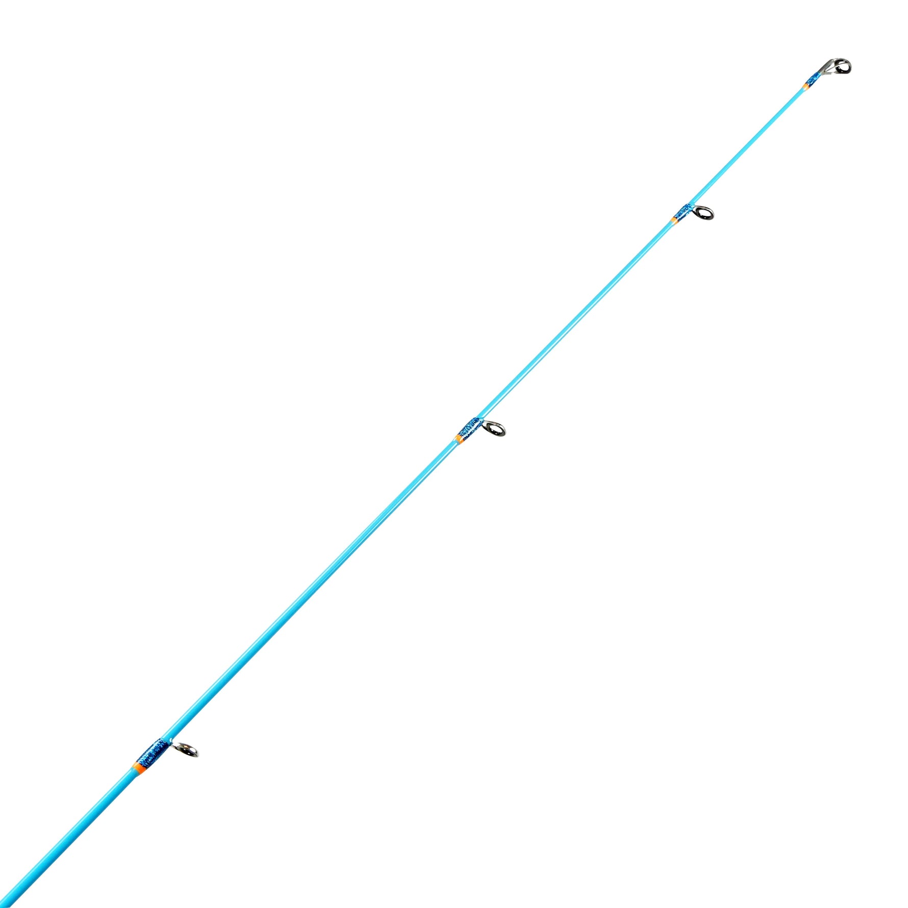 Blue fishing rod on a white background