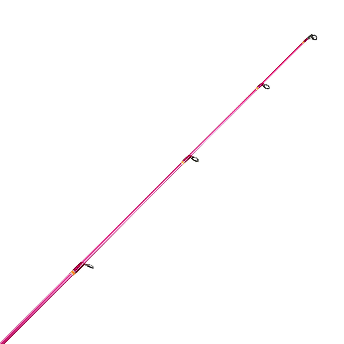 Pink fishing rod on a white background
