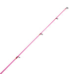 Pink fishing rod on a white background