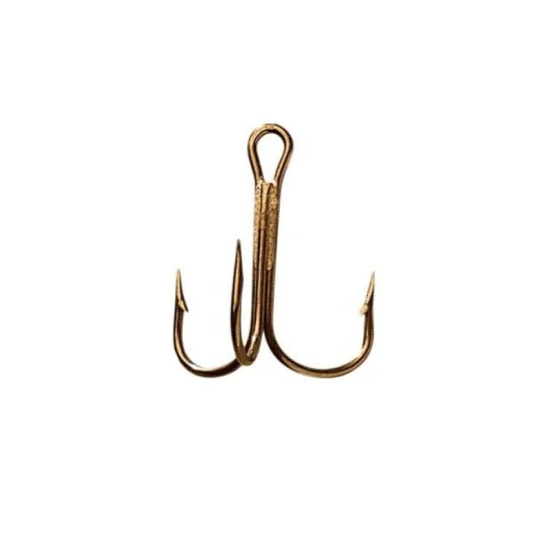 MustadMustad 35647 Bronze Classic Treble Hooks 25PK - Treble HooksGold treble fishing hook on a white backgroundMUS490