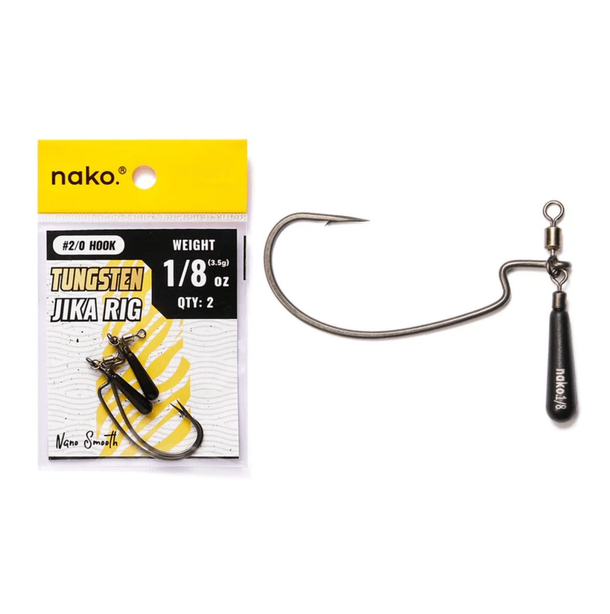 NakoNako Jika Rig - Single HooksFishing hook with Tungsten Jika Rig packaging on a white backgroundWJKR - 1 - 8 - 10