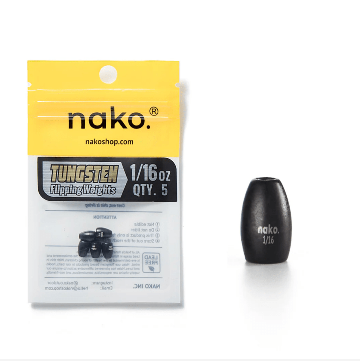 NakoNako Tungsten Flipping Weights - Tungsten WeightsNako Tungsten Flipping WeightsWFW1 - 16 - 5P