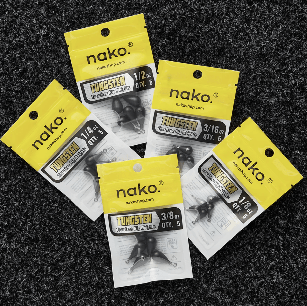 NakoNako Tungsten Tear Free Rig Weights - Tungsten WeightsNako Tungsten Tear Free Rig WeightsWTFR1 - 8 - 5P