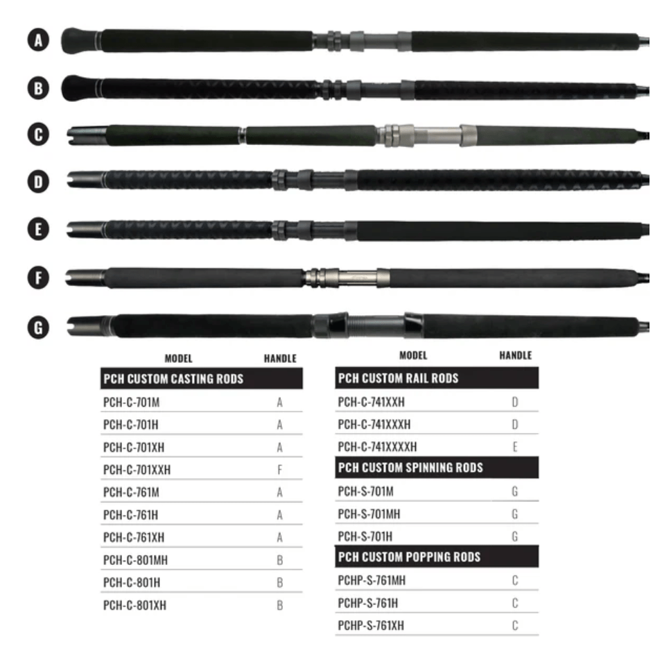 Okuma PCH Custom Conventional Rods801MH 8' Med Heavy 15-40lb