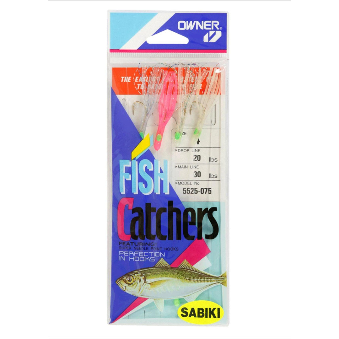Owner Sabiki Rigs Squid Skirt Fish CatchersSquid 4 Hook 4 Squids 5525 - 075