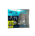OwnerOwner STX - 71 Stinger Treble Hooks - Treble HooksPackaged fishing hooks with brand product details on a white backgroundSTX - 71TN - 3/0