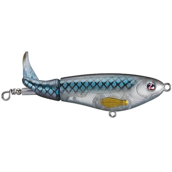 River2SeaRiver2Sea Whopper Plopper 90 Topwater Lure - TopwaterFishing lure with blue and silver pattern on a white backgroundRIV412