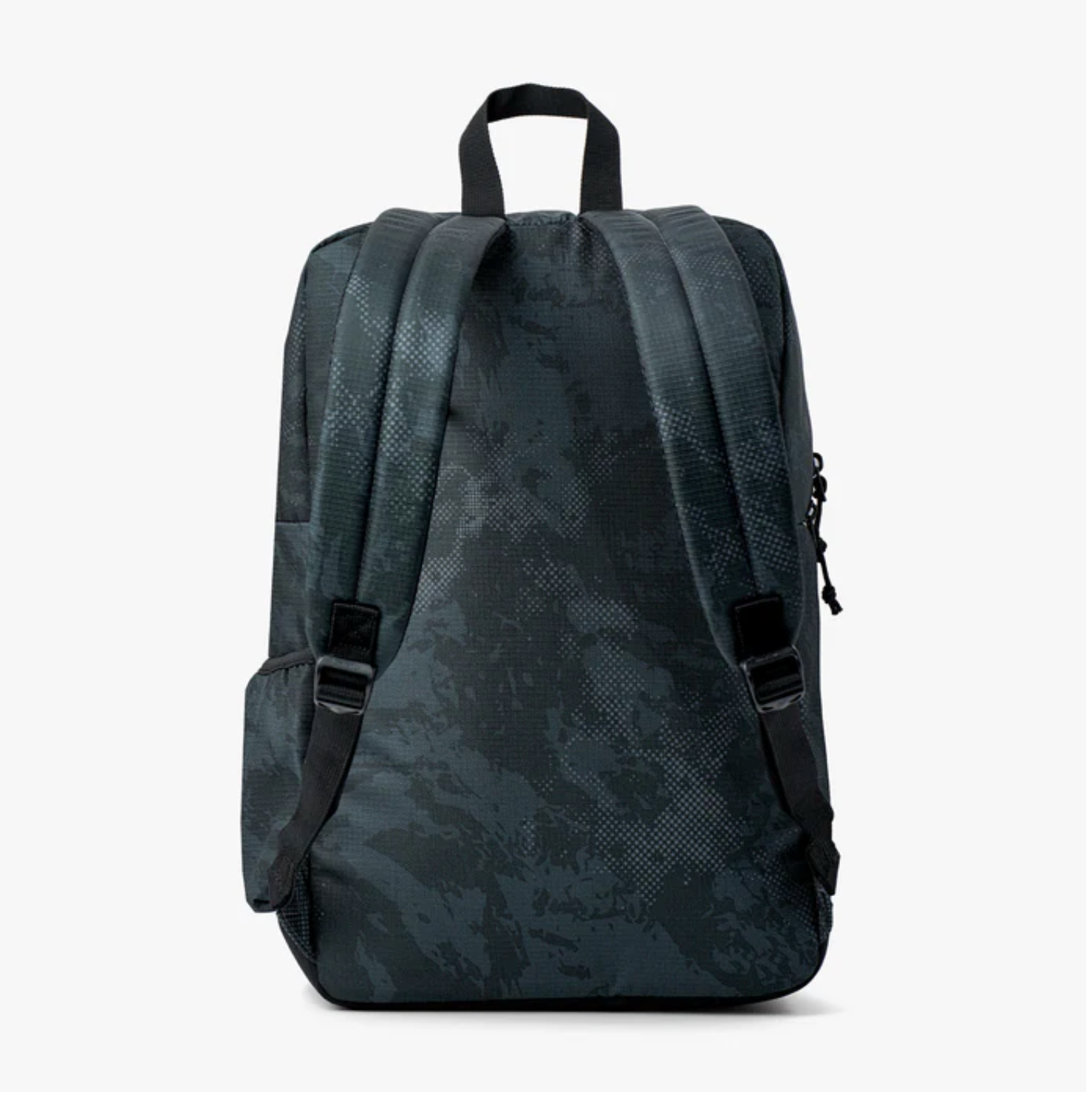 Black backpack on a white background