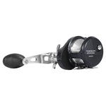 A Shimano Torium 2000IS spinning fishing reel with a black handle and spool, set against a plain white background.