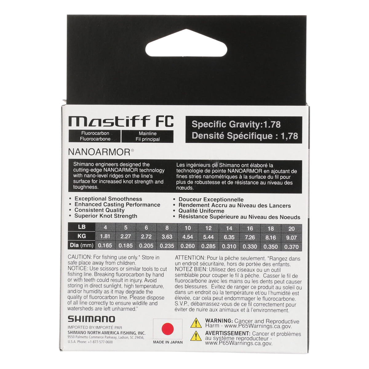 ShimanoShimano Mastiff Fluorocarbon Line - FluorocarbonShimano Mastiff FC BackMSTF4200