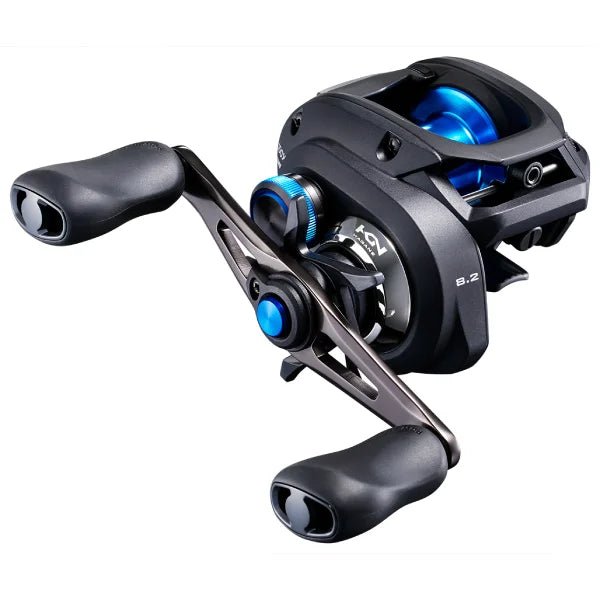 ShimanoShimano SLX DC Casting Reels - Casting ReelsFishing reel with black and blue design on a white backgroundSLXDC150