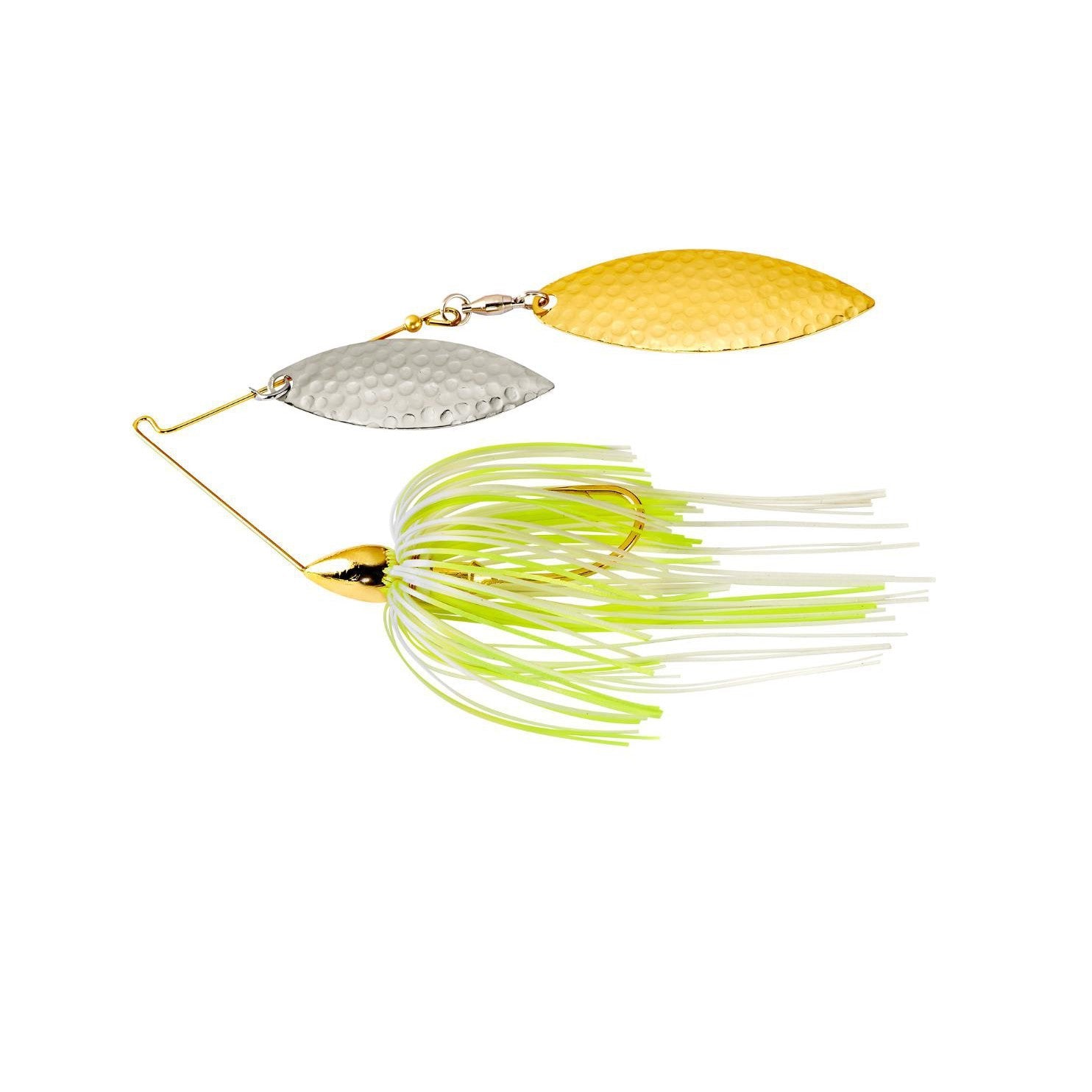 War Eagle Custom LuresWar Eagle Double Willow Hammered Spinnerbaits - SpinnerbaitDWL/H GF Hot WHite Chartreuse WE12GWH16