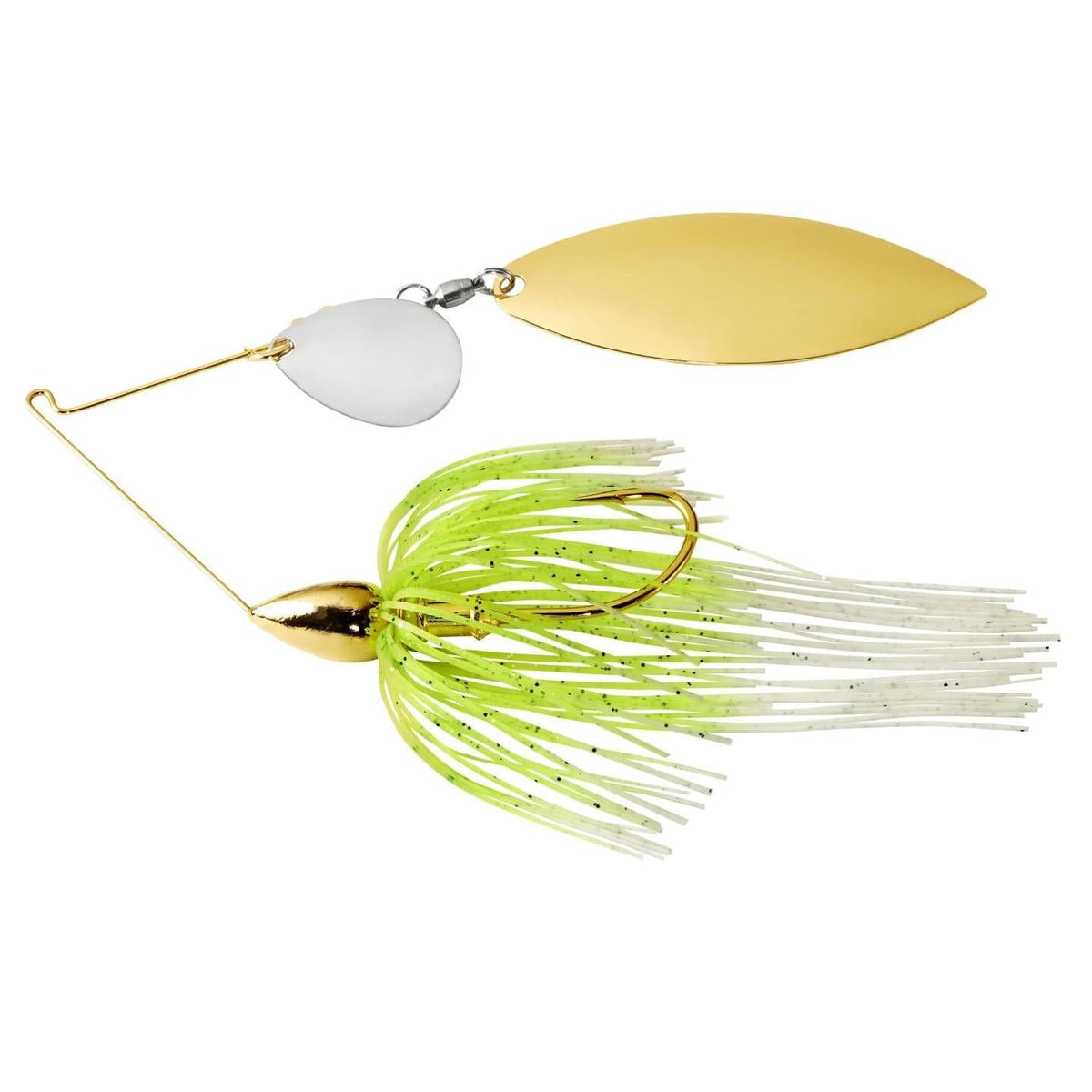 War Eagle Custom LuresWar Eagle Gold Frame Tandem Willow Spinnerbait - Spinnerbaitswhite chartreuseWE12GT02