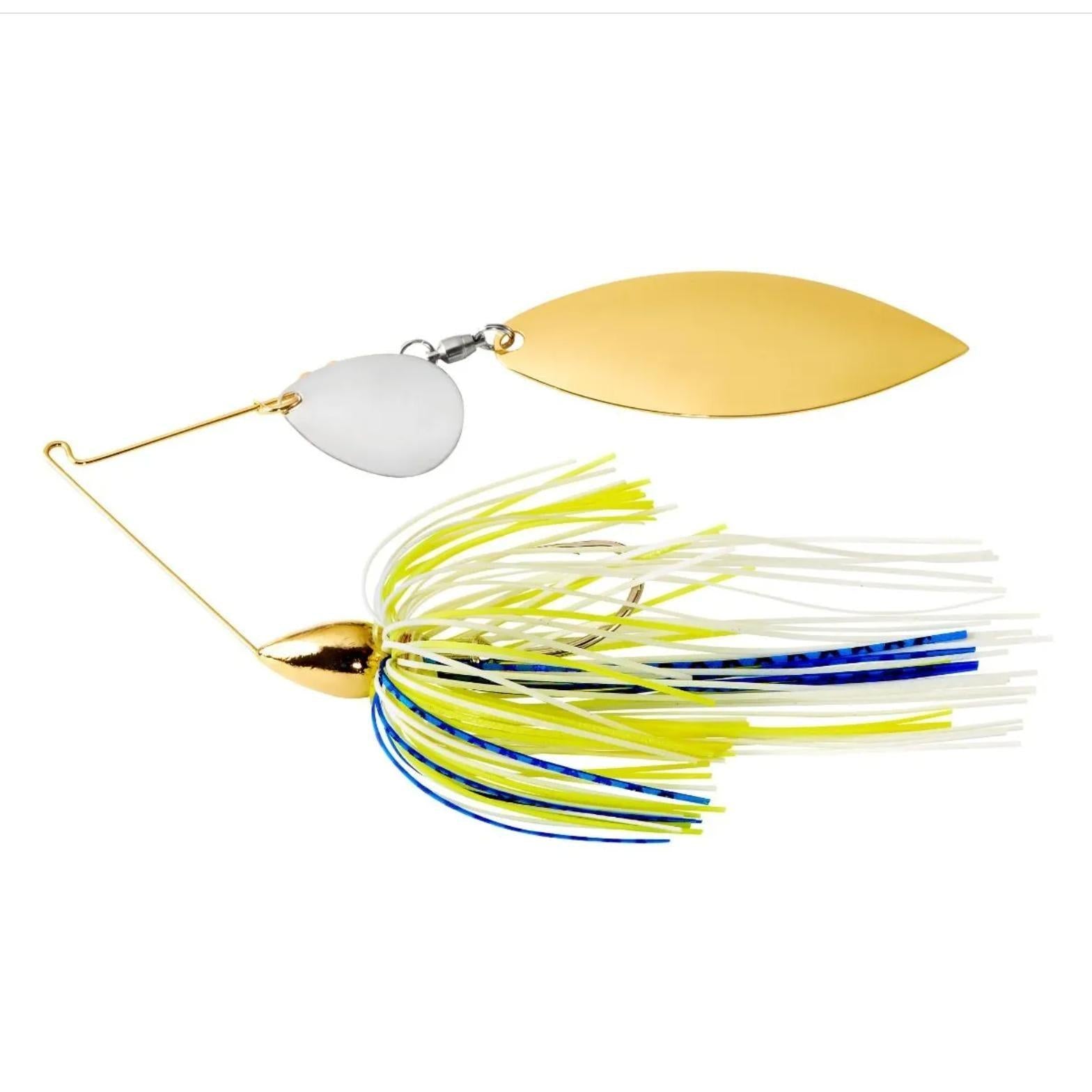 War Eagle Custom LuresWar Eagle Gold Frame Tandem Willow Spinnerbait - Spinnerbaitswhite blue chartreuseWE12GT36