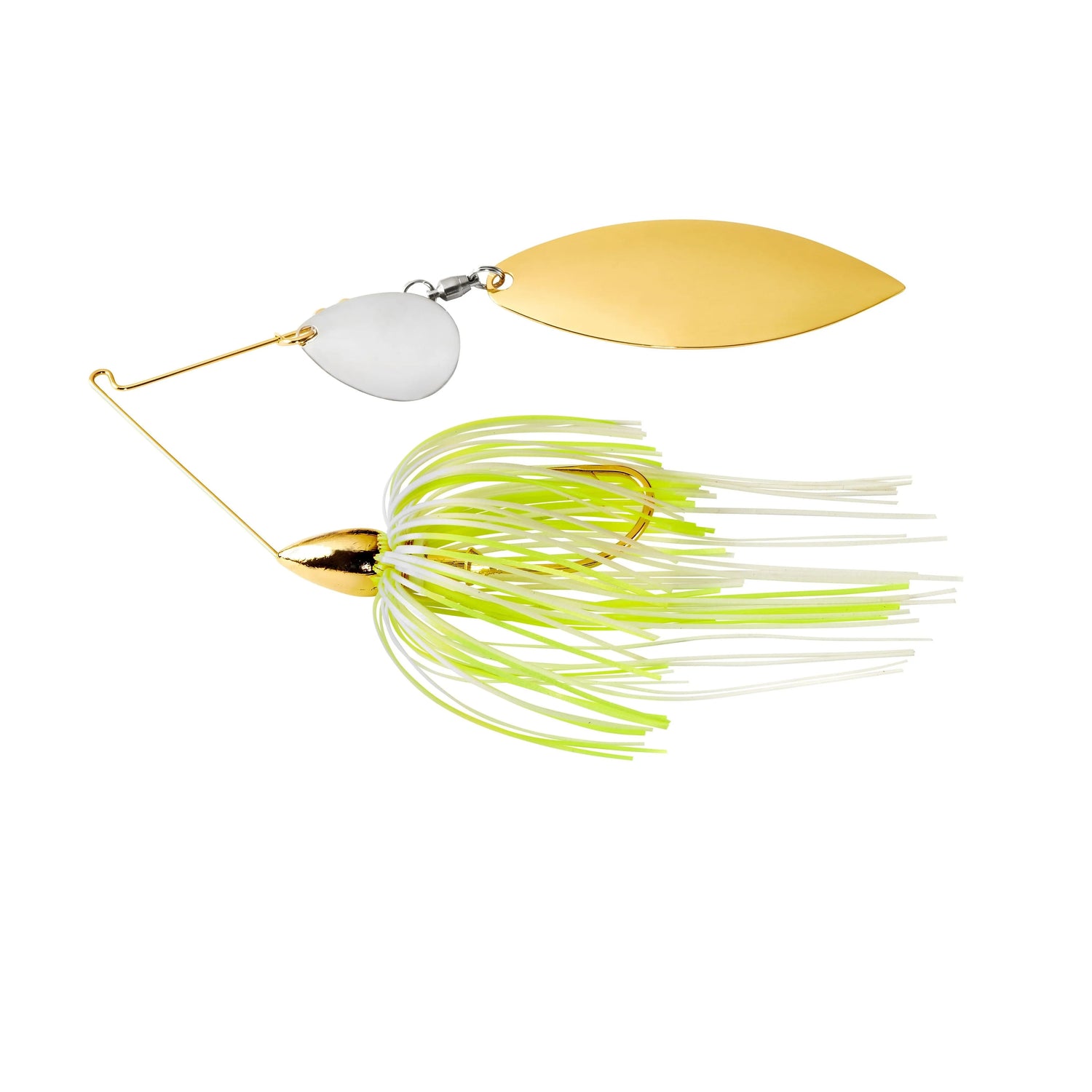 War Eagle Custom LuresWar Eagle Gold Frame Tandem Willow Spinnerbait - Spinnerbaitshot white chartreuseWE38GT16