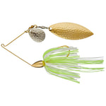 War Eagle Custom LuresWar Eagle Gold Frame Tandem Willow Spinnerbait - Spinnerbaitshot white chartreuse hamWE38GTH16