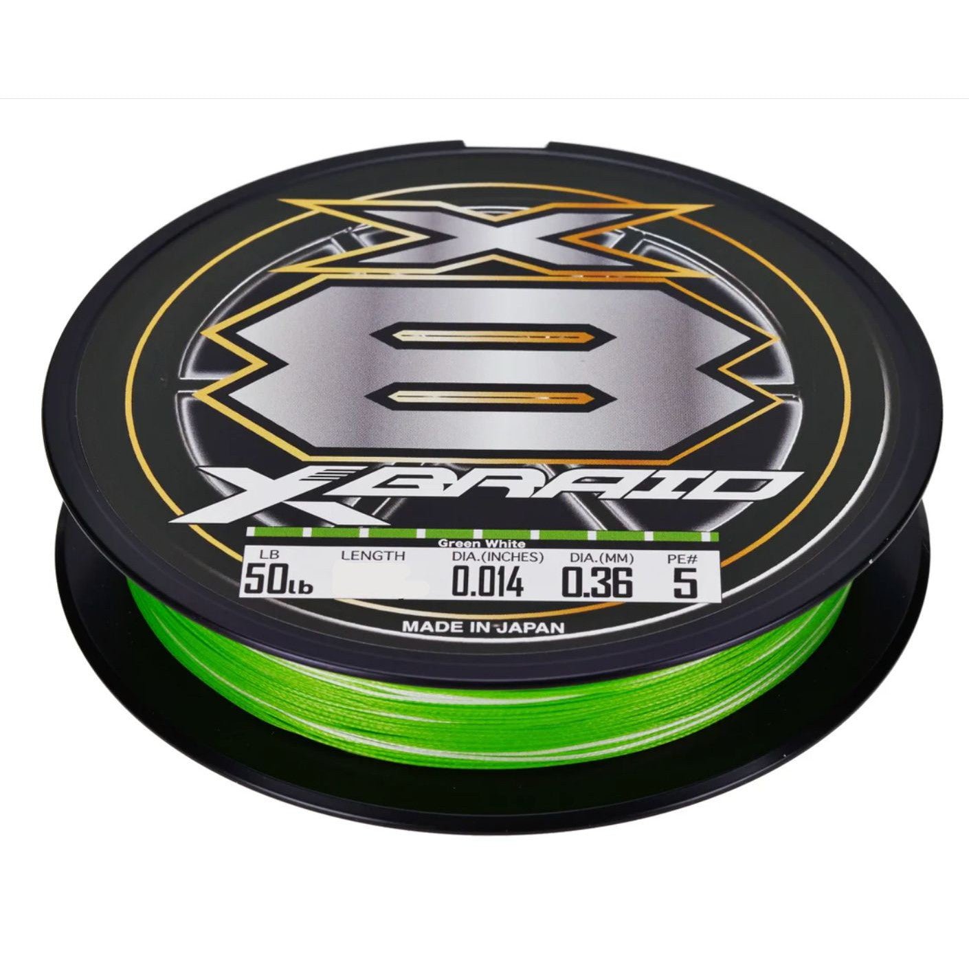 X-Braid X8 Braided Line Green White 165 Yards Line – Tackle
