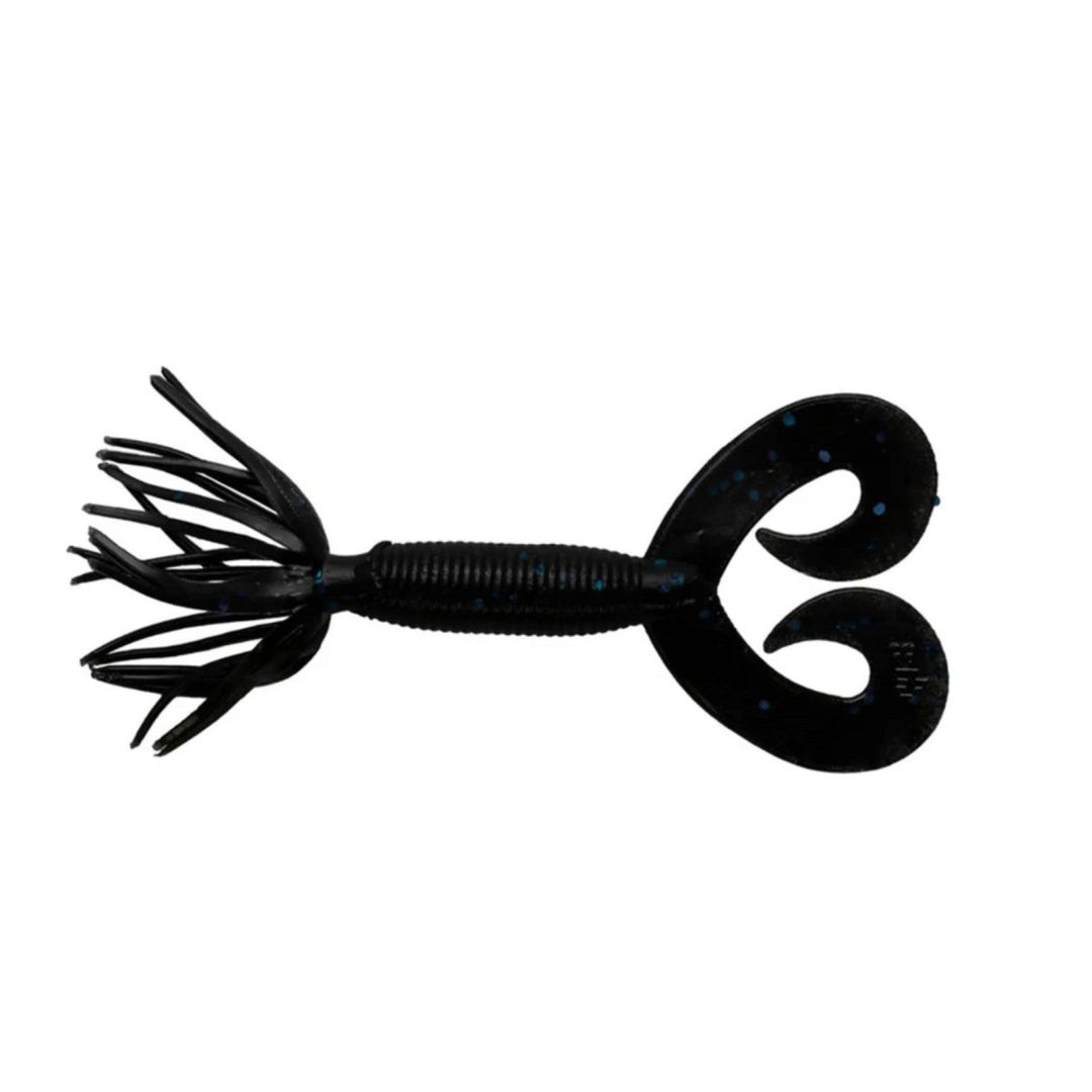 YamamotoYamamoto Double Tail Hula Grub - Spider JigsBlack Blue FlakeYAM - HULA25 - 10 - 021