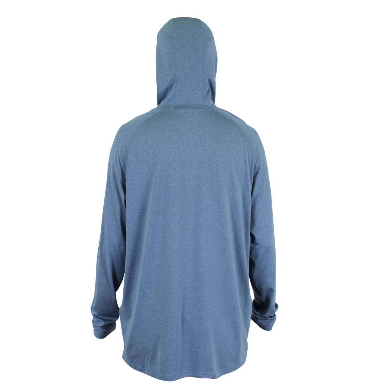 AFTCOAftco Samurai Sun Protection Hoodie Shirt - Space Blue Heather - PerformanceSAMURAI SUN PROTECTION HOODIE SHIRT SPBH - BackM63126 - SPBH - M