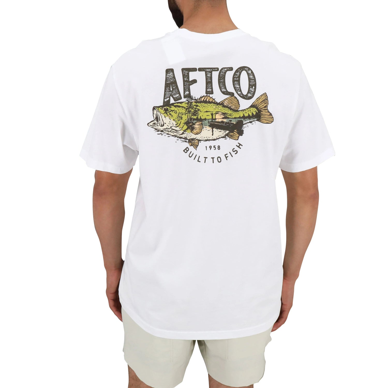 AFTCOAftco Wild Catch Short Sleeve Tee White - ShirtsAftco Wild Catch Short Sleeve Tee WhiteMT1382 - WHT - M