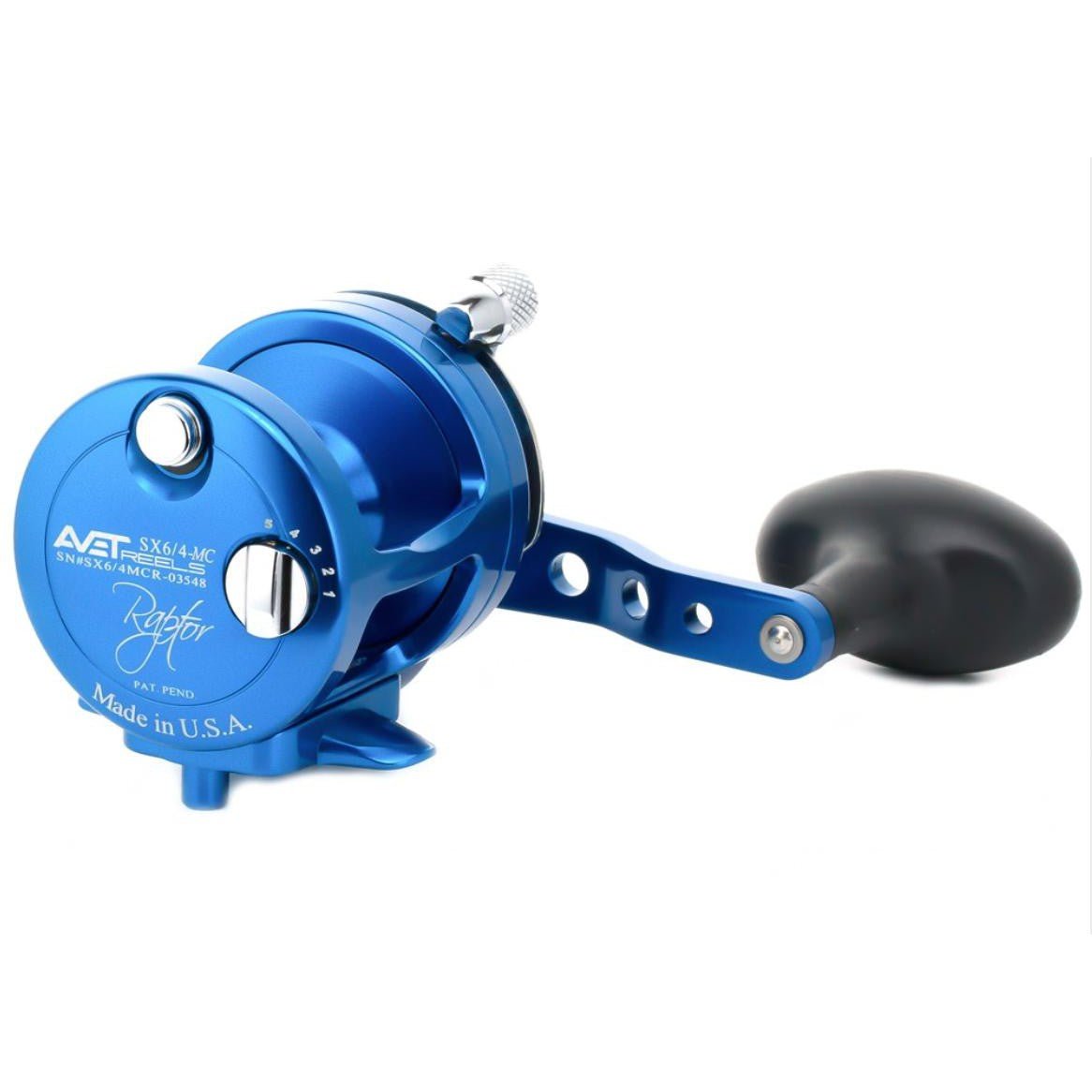 AvetAvet SX Raptor Series 2 - Speed Lever Drag Reels - Conventional Lever Drag ReelsAvet SX Raptor Series 2 - Speed Lever Drag ReelsSX 6/4 MC RAPTOR RH - BL