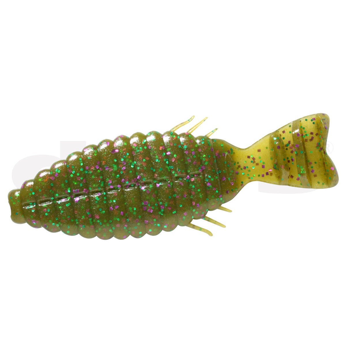 deps fishing reel Bull Flat #115 Green Pumpkin & Green/Purple Flake / 5.8