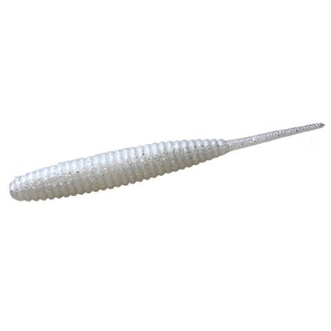 DepsDeps Deathadder Straight Tail Worm - Shad Style Baitspearl white/ silver flake 09DEPS - DTHADR - 09 - 5