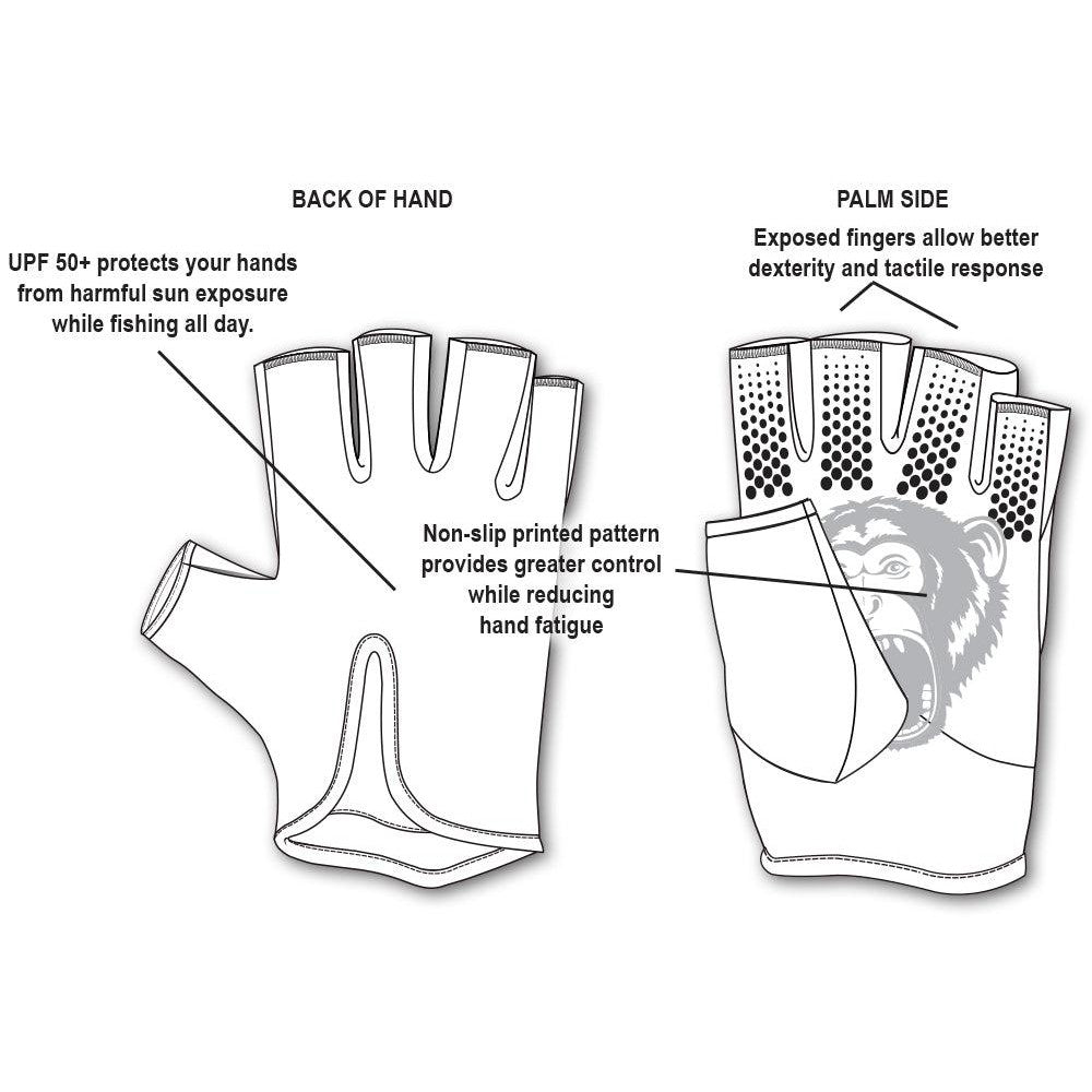 Fish MonkeyFish Monkey Stubby Guide Sun Protection Gloves - GlovesFish Monkey Stubby Guide Sun Protection GlovesFM18 - VSP - M