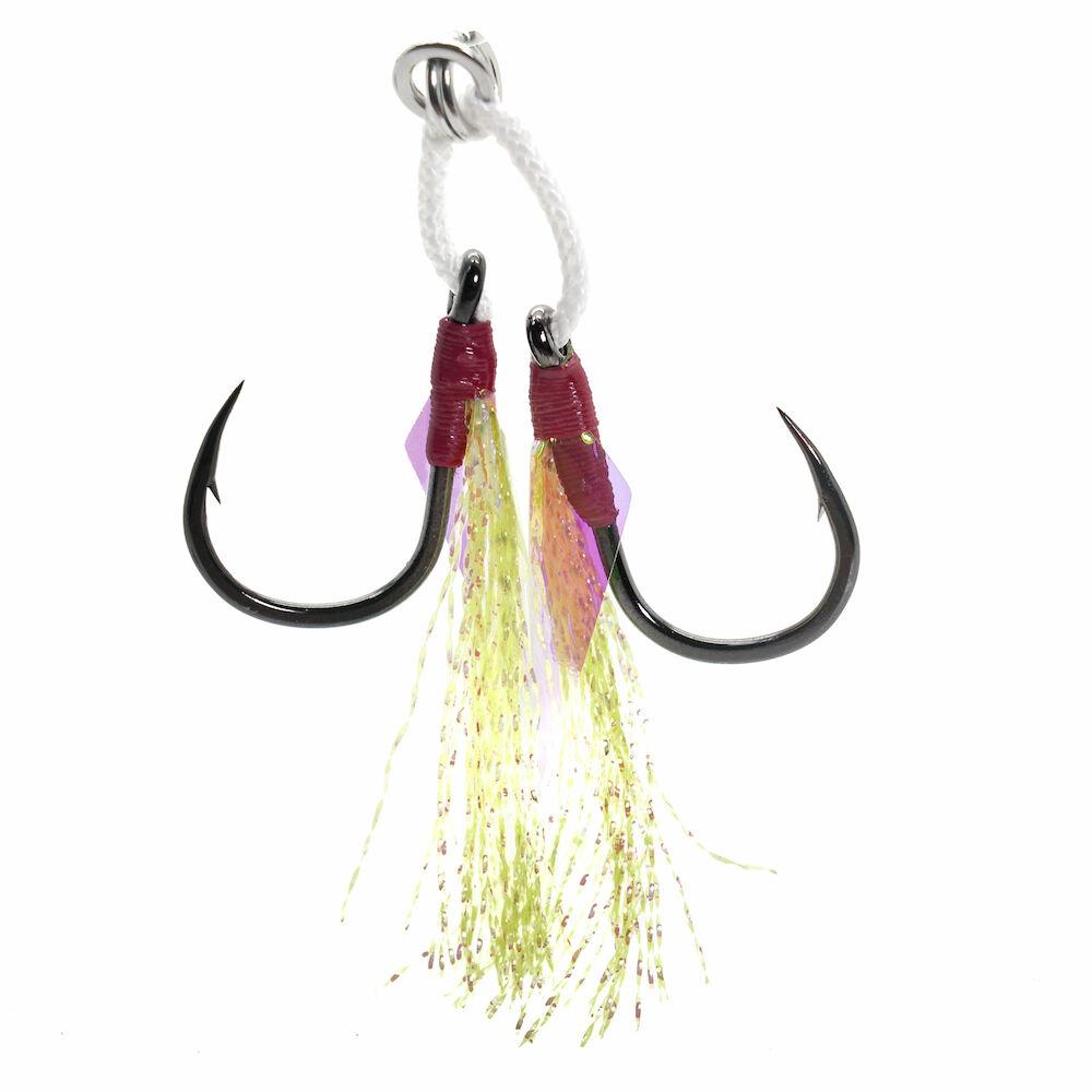 MustadMustad Light Double Jigging Assist Rig J - ASSIST4 - Assist HooksGreen FlashJ - ASSIST4 - 1 - 2