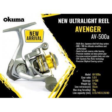 OkumaOkuma Avenger Spinning Reel - Spinning ReelsOkuma Avenger Spinning ReelOKU - AV - 3000