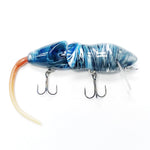PB RatsPB Rat 2 Piece Wakebait - Hard SwimbaitsWhite Blue Swirl w/ Red Natural TailPBRAT - 2PC - BBWS/RDN