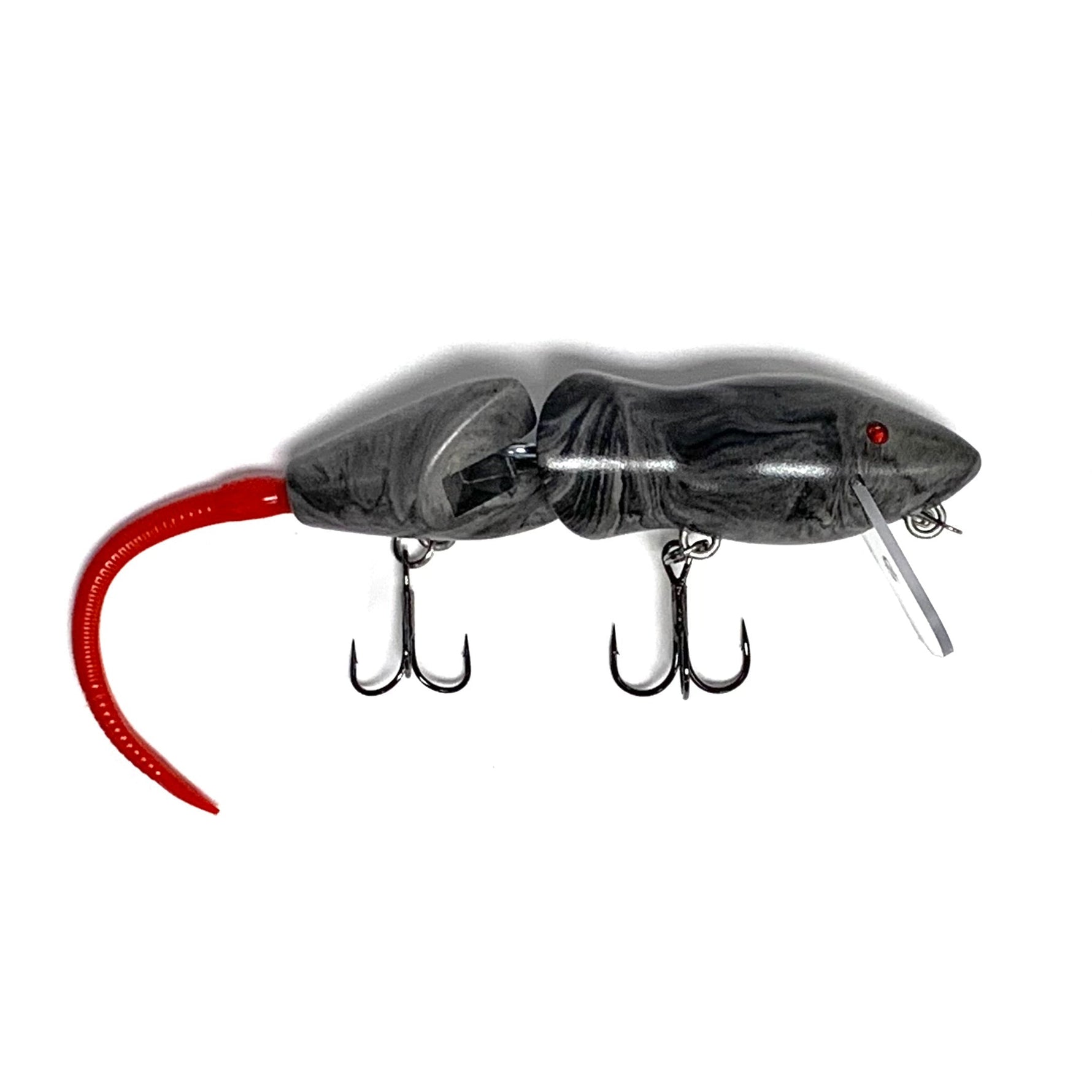 PB RatsPB Rat 2 Piece Wakebait - Hard SwimbaitsGrey Black Swirl w/ Red TailPBRAT - 2PC - GBS/RED