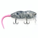 PB RatsPB Rat 2 Piece Wakebait - Hard SwimbaitsGrey Black Swirl w/ Pink TailPBRAT - 2PC - WBS/PNK