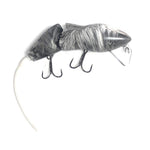 PB RatsPB Rat 2 Piece Wakebait - Hard SwimbaitsWhite Grey Swirl w/ White TailPBRAT - 2PC - WBS/WHT