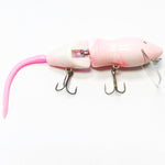 PB RatsPB Rat 2 Piece Wakebait - Hard SwimbaitsWhite Pink Swirl w/ Pink TailPBRAT - 2PC - WPS/PNK
