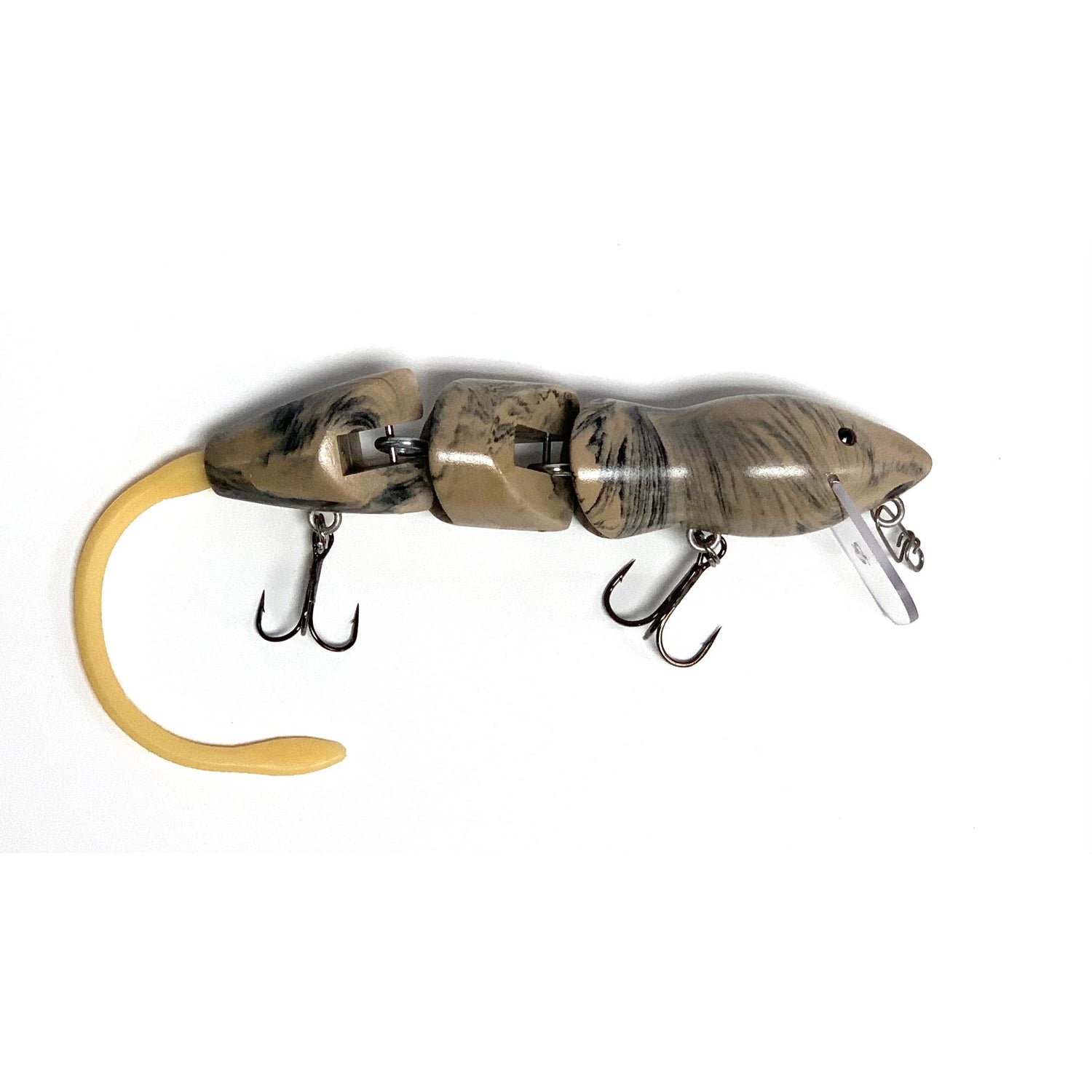 PB RatsPB Rat 3 Piece Wakebait - Hard Swimbaitsbrown black swirl w/ natural tailPBRAT - 3PC - BBS/NAT