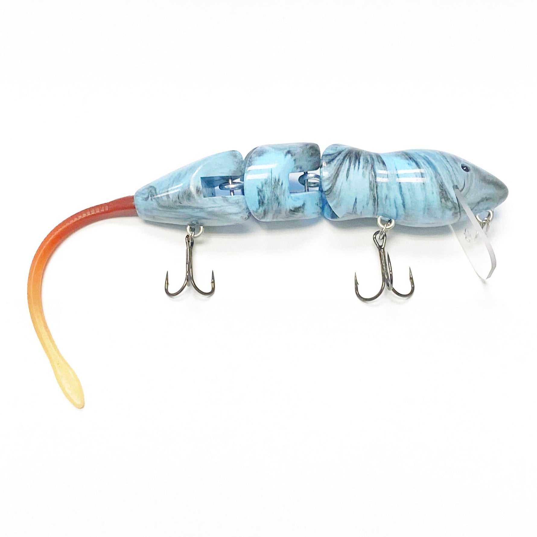 PB RatsPB Rat 3 Piece Wakebait - Hard SwimbaitsBlue Black Swirl w/ Red Natural TailPBRAT - 3PC - BBS/RDN