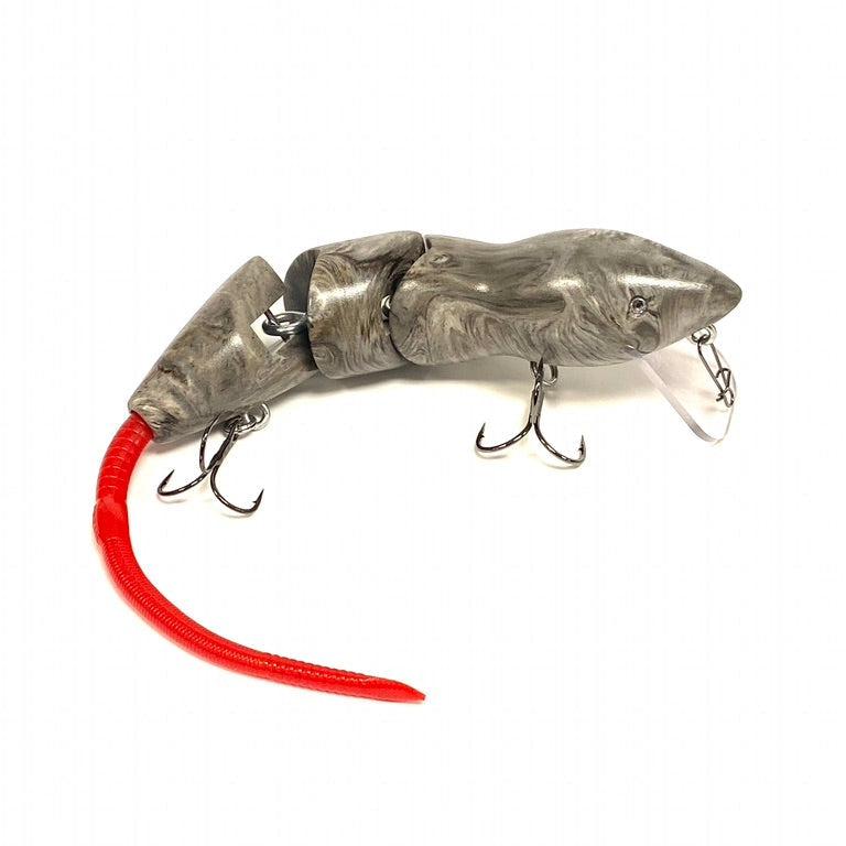 PB RatsPB Rat 3 Piece Wakebait - Hard SwimbaitsLight Brown Swirl w/ Red TailPBRAT - 3PC - LBS/RED