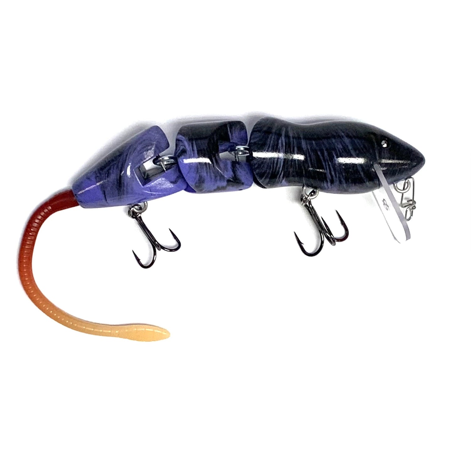 PB RatsPB Rat 3 Piece Wakebait - Hard Swimbaitspurple black swirl w/ red natural tailPBRAT - 3PC - PBS/RDN